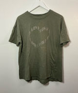 Aerie Olive Green Graphic Crewneck Tee Faded Heart “Love” Size Small Photo 0