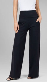 Kiragrace Medium High Waist Wide Leg Pants Black Office Work Career Relaxed Photo 0