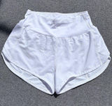 White Athletic Shorts with Inner Lining and Rear Zipper Pocket - Size Small Photo 0