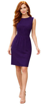 Calvin Klein Purple Sleeveless Dress with Elastic Waist - Size 4 Photo 0