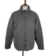 Three Dots Gray Full Zip Puffer Jacket Heather Pavement XL‎ Lightweight Quilted Photo 0