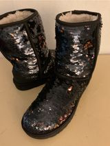 UGG women Black blue sparkle Sequin Classic Short Boots US 9 Photo 0