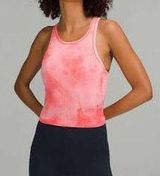 Lululemon Ebb to Street Cropped Racerback Tank Top Marble Dye Raspberry Cresm Photo 0