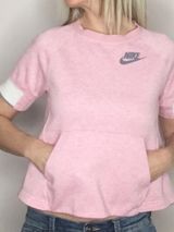 NIKE Pink Short Sleeve Kangaroo Pocket Pullover Women's Size M Photo 0