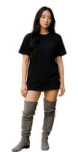 Enzo Angiolini Knee High Gray Suede Slouch Boots Size 8.5 Photo 0