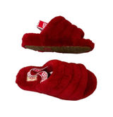 UGG Fluff Yeah Slide Red Sheepskin Logo Slingback Slippers‎ 1095119 Womens 7 Photo 0