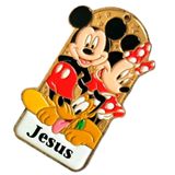 Vintage Disney Mickey Minnie Best Friends Jesus Name Keychain Charm Photo 0