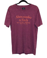 Abercrombie‎ & Fitch Graphic Logo T-Shirt Medium Purple Acid Wash Vintage Style Photo 0