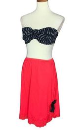 Red Half Slip Mini Skirt SMALL Rockabilly Betty Boop Pinup Coquette Vintage 70s Photo 0