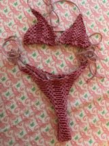 Triangl Bikini Pink Crochet Photo 0