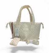 Heartlove‎ by Chano Ivory Quilted Nylon Tote Bag with Pouch and Crossbody Strap Photo 0
