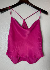 Zara Pink Satin Cowl Neck Camisole Top XS Photo 0