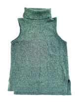 J.Crew Mercantile Sweater Women L Green Good Marled Wool Blend Turtleneck Vest Photo 0