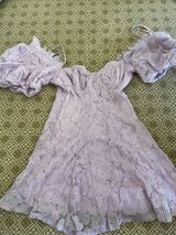 Hello Molly Women’s Lavender Puff-Sleeve Floral Dress Photo 0