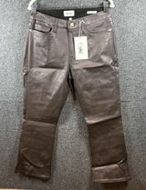 Frame Le Crop Mini Boot Jeans 32 Flare Metallic Coated Preppy Chic Mahogany‎ Photo 0