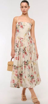 Abercrombie Women's Dipped-Waist Bubble Hem Midi Dress Photo 0