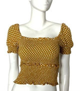River‎ Island shirred polka dot square neck crop top 8 milkmaid cottage Photo 0