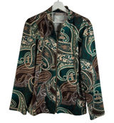 Chico's 3 US 16 XL Jacket Paisley Print Full Zip Stretch Long Sleeve lightweight Photo 0