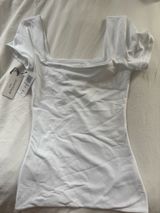 Aritzia Hip Contour Square Neck T-Shirt White XS Photo 0
