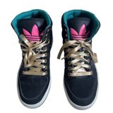 Adidas Originals Q32915 High Top Sneakers Black Teal Pink Gold Satin Size 7 Photo 0