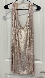 Intimately Free People Allover Pink Muted Sequin Slit Dress Photo 0