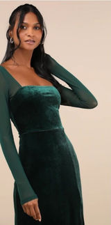 LULU's Prom Wedding Sexy Regal Sexy Romantic Elegant Velvet Maxi Dress Photo 0
