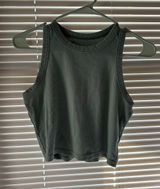 Army green cropped tank top Photo 0