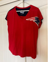 New England Patriot Top Women's Small Touch By Alyssa Milano Red and Blue Logo Photo 0
