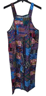 Women's Stitched Summer Good Vibes Vintage‎ Hippie Overalls - Size Large L Photo 0