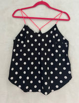 Victorias Secret Polka Dot Cami Top Black‎ Pink Straps Large 391191-HGK Photo 0
