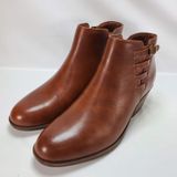 Frye and Co Boden Ankle Bootie Women‎ 10 Brown Buckle Strap Zip Block Heel NEW Photo 0
