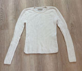Abercrombie & Fitch Women's Ivory Ribbed Crewneck Sweater Size M Wool Blend Photo 0