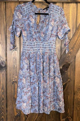 Frye Boho Floral V Neck Tiered Mini Dress Photo 0