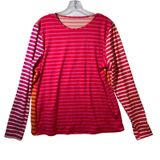 Lands End Womens Large 14-16 Long Sleeve Swim Top Rash Guard Pink‎ Red Orange Photo 0