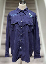 Vintage 90s Mickey Mouse‎ Unlimited Corduroy Embroidered Western Shirt Cowgirl Photo 0