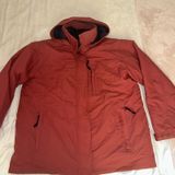 Vintage L.L. Bean Women's Outdoor Jacket 3 in 1 Coat Stowaway Hood Red XL Photo 0