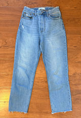 Abercrombie & Fitch Curve Love Ultra High Rise Straight Jeans Light Wash 27 Photo 0