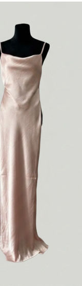 Asos Satin Cami Maxi Slip Dress Open Back Blush Pink Bridesmaid Wedding US4 NWT Photo 0