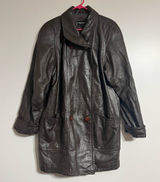 Women's Vintage Pelle New York Milano Brown Leather Jacket Coat Size‎ Large Photo 0