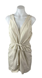 Daily Practice Beige Sleeveless V Neck Tie Waist Cami Tank Romper Shorts Size S Photo 0