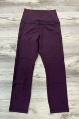 CRZ Yoga High-Waist Woman’s Calf Length Leggings in Deep Plum Photo 0