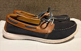 Cloudsteppers By Clarks Jocolin Vista Shoes‎ Sz 9 Boat Leather Navy Tan Womens Photo 0