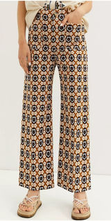 Anthropologie Maeve Colette Cropped Wide Leg Pants Mod Floral Womens 25 Photo 0