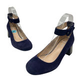 Nine West Heels Womens 6 Purple Suede‎ Leather Glitter Block Heel Photo 0