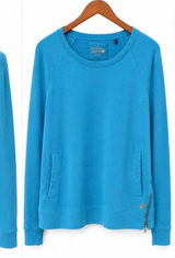 Lilly Pulitzer Luxletic Blue Pullover Sweatshirt Large Side Zip Pockets Photo 0