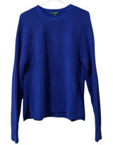 Lauren Ralph Lauren Women’s Large‎ Knit Cotton Crewneck Sweater Blue Office City Photo 0