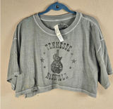 NWT Aeropostale Womens Sage Green Nashville Tennessee OG Crop Boyfriend‎ Tee XL Photo 0