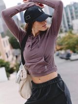 NWOT hot shot hooded long sleeve free people cocoa $40 Photo 0