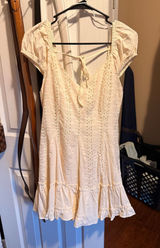 Mustard Seed Dahlia Mini Dress Yellow Floral Eyelet Photo 0