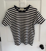 Vintage 90s Eddie Bauer Striped T Shirt Men’s L Navy White Cotton Photo 0